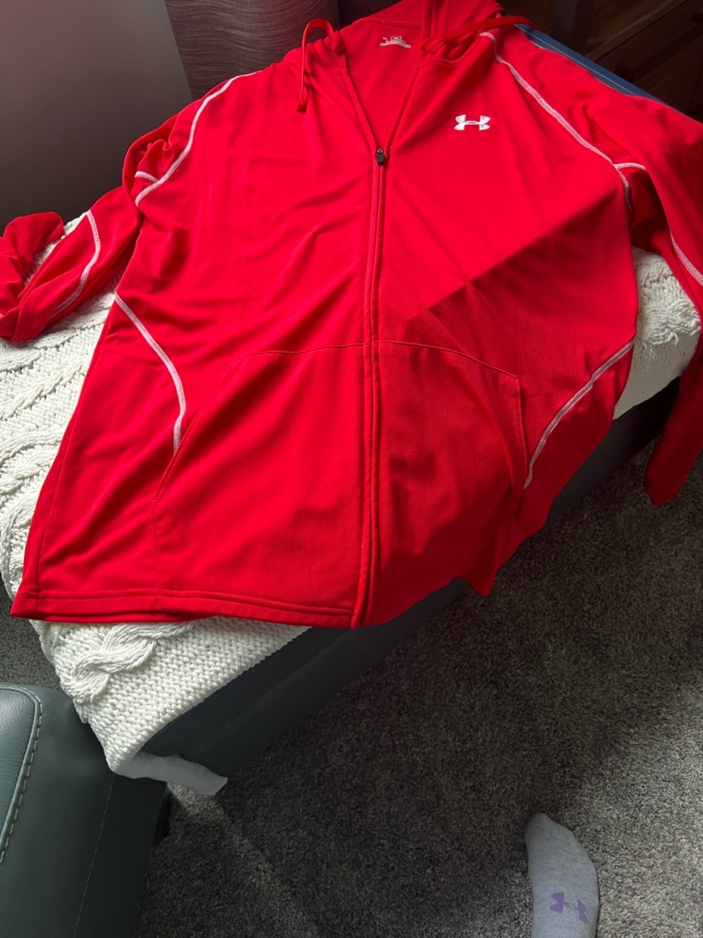 Under Armour Red Full-Zip Athletic Jacket mens size XL - Picture 6 of 11
